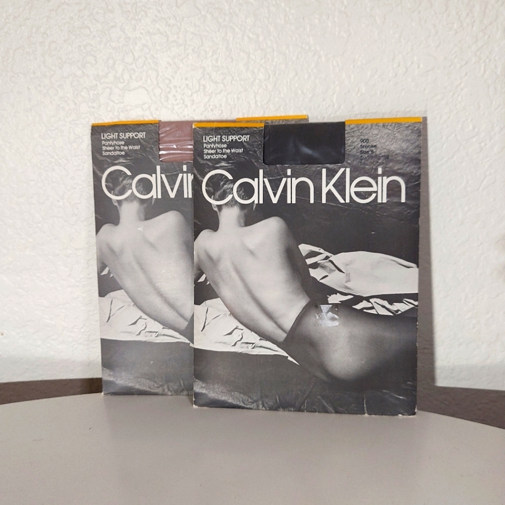 Calvin Klein Vintage 1985 2 Pair Pantyhose In Original Package Lot